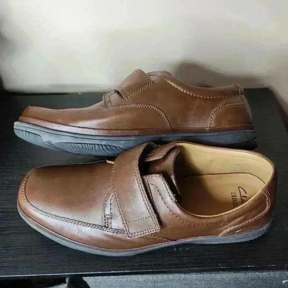 Clarks Mens SHOES Brown Tan SWIFT TURN COMFY Leather US 14W - Picture 3 of 6
